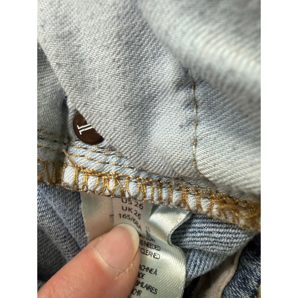 Pilcro Anthropologie Womens 26 Wide Leg Barrel Jeans High Rise Light Wash Crop - Picture 8 of 16